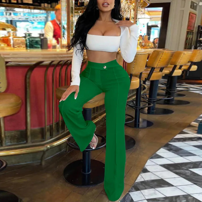 Women Flared Wide-leg Pants New 2026 Fashion Temperament Commuting Pants Versatile Fashionable Casual Wide Leg Pants Trousers