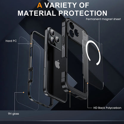 360° Fully Protected Double-sided Transparent Magnetic Case For iPhone 17 Pro Max&Air For MagSafe Wireless Charging Back Cover