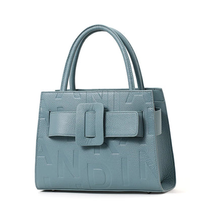 Genuine Leather Letter Bag for Women, Handbag and Crossbody Bag, 2025 New Trendy Women's Bag, Elegant and High-End Motorcycle Bag