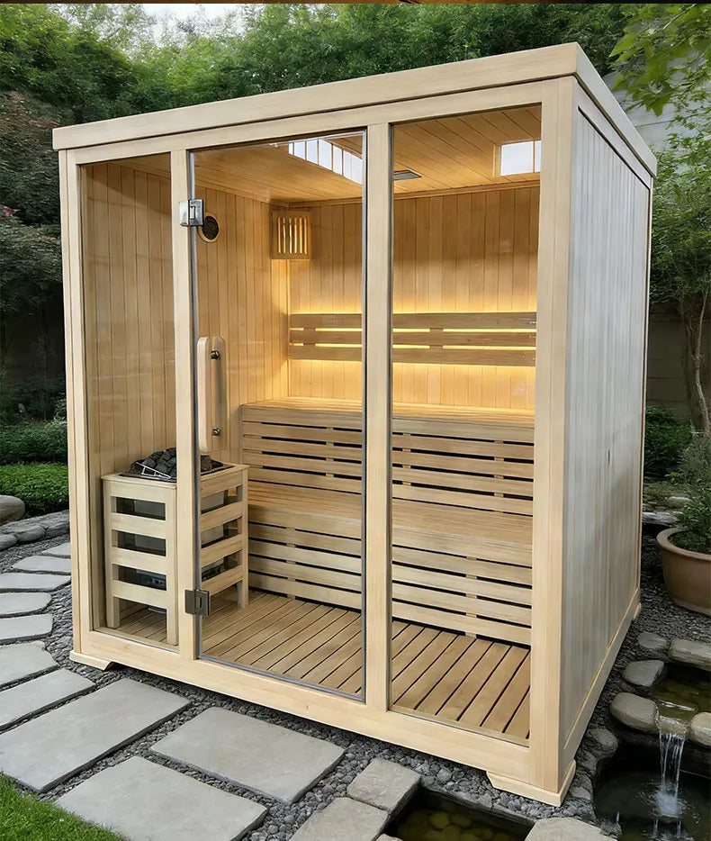Customizable 2 Person Mini Infrared Sauna Hemlock Wood Low EMF Far Infrared Heaters for Home Detox Health Relaxation