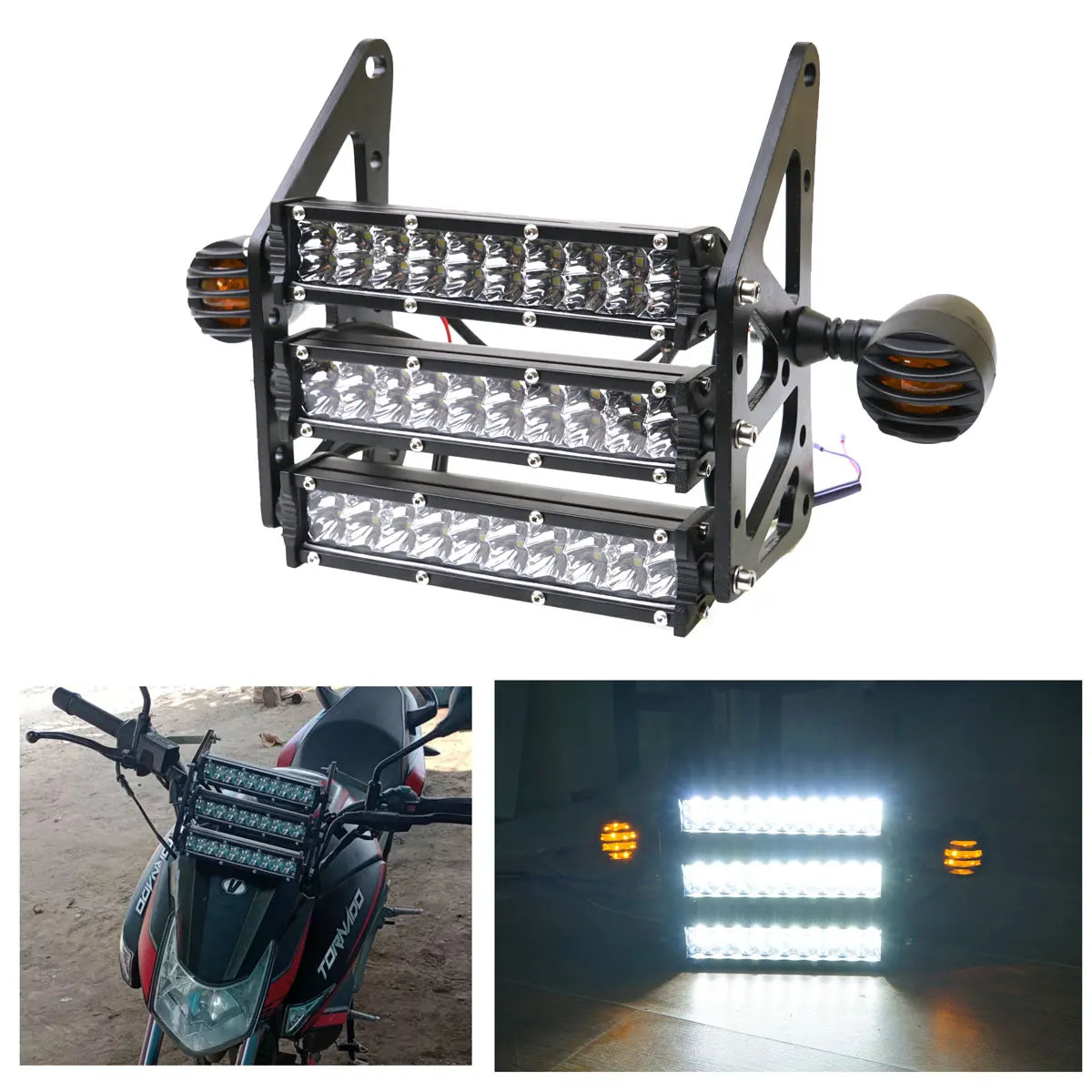 Motorcycle Waterproof LED Light Headlight Kit With Mounting  Brackets Front Fork Light For Honda Grom MSX 125SF Ducati Venom