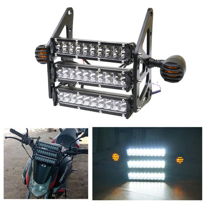 Motorcycle Waterproof LED Light Headlight Kit With Mounting  Brackets Front Fork Light For Honda Grom MSX 125SF Ducati Venom