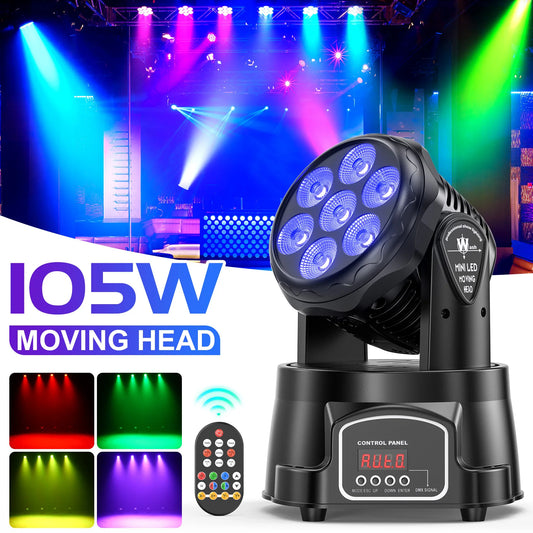 Yiflamefly 1/2/4Pcs 105W Beam Moving Head Lights 7x15W RGBW LED Stage Lights DMX512 Spot Lights For DJ Disco KTV Wedding Party