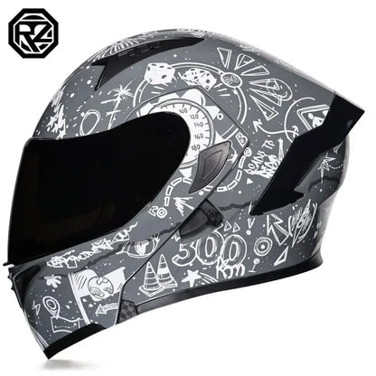 Full Face Motorcycle Helmet for Men and Women - Dual Lens Anti-Fog All Season Riding