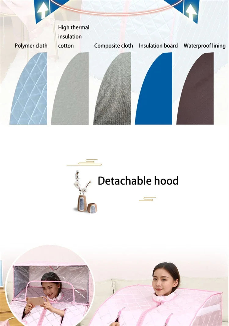 Home Far Infrared Single Sauna Rooms Washable Sweat Steaming Bucket Steam Shower Household Body Spa Sauna Bag Fumigation Machine