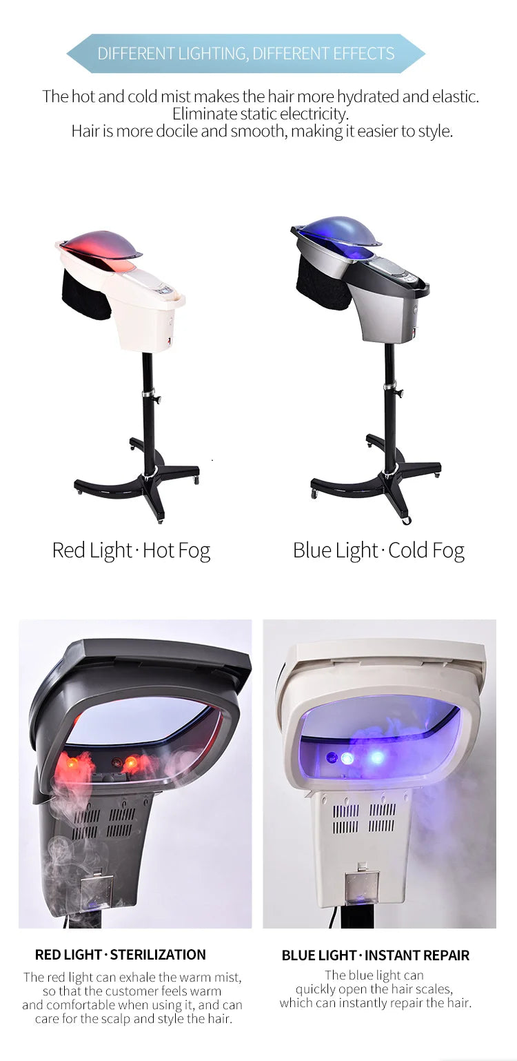 Big Micromist Professional Ultrasonic Micro Mist Ozone Hair Salon Steamer With Stand&Hair SPA Standing O3 Hair Steamer