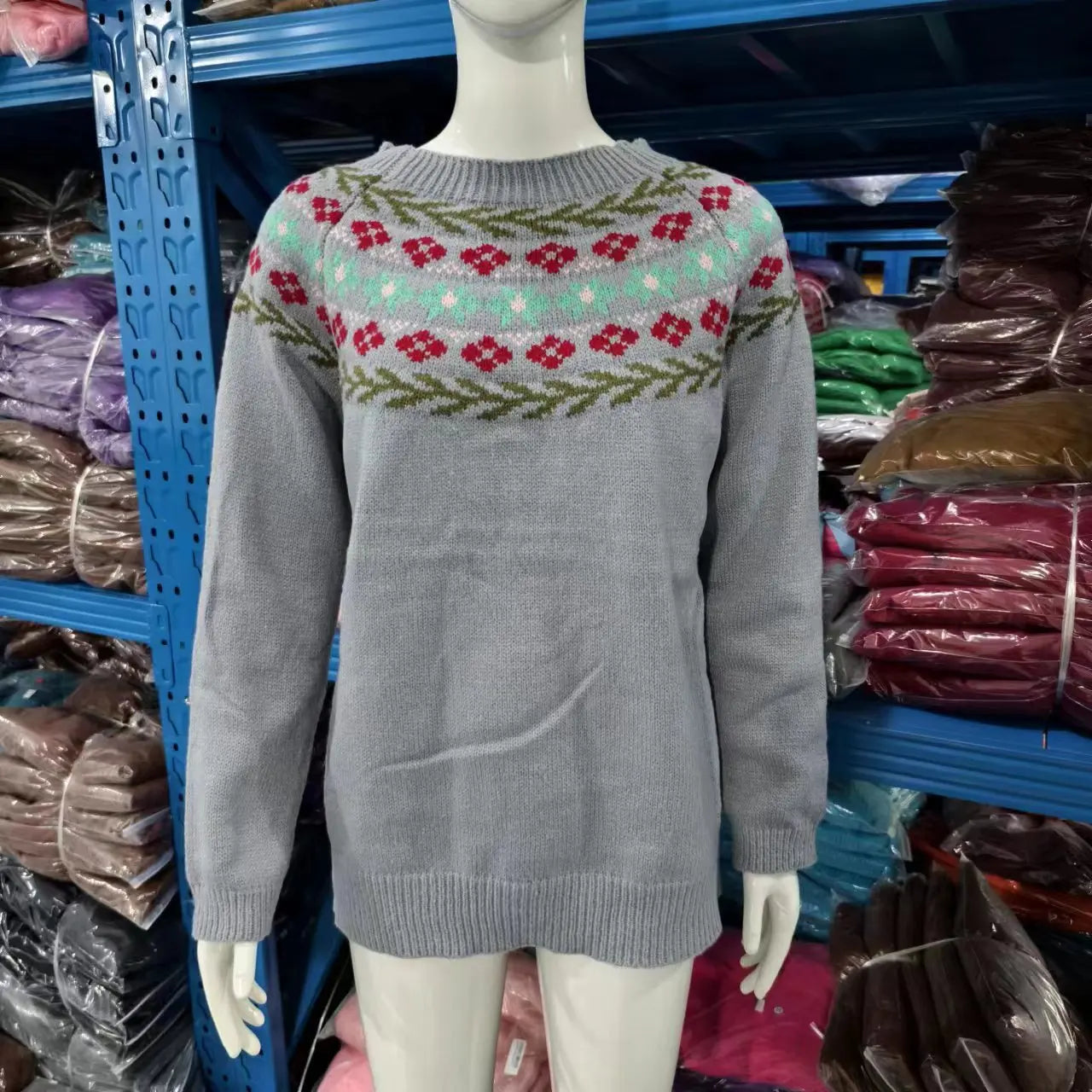 2025 Spring Knitted Women Sweater Print O-neck Long Sleeve Casual Loose Sweaters Female Winter Elegant Trendy Ladies Clothes