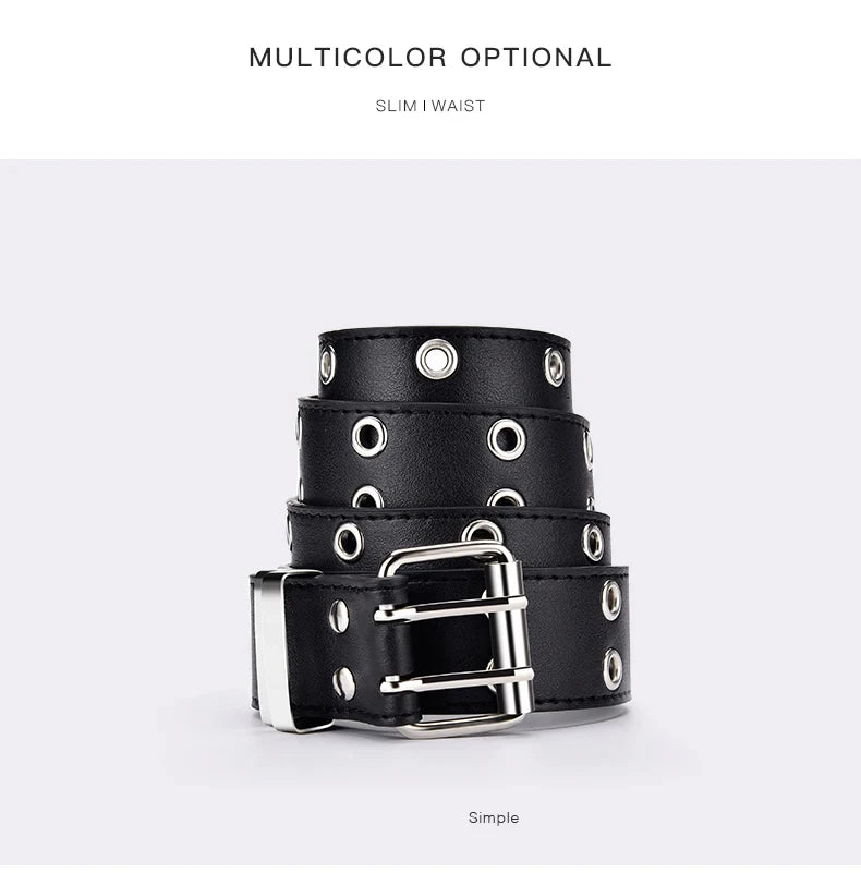 Fashion Alloy Women Belts Chain Luxury for Genuine Leather New Style Pin Buckle Jeans Decorative Ladies Retro Decorative Punk