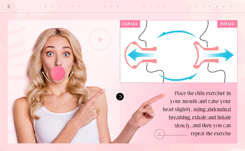 Fitness Jawline Shaper Face Workout Mouth Exerciser Facial Muscle Massager Eliminate Facial Wrinkles Physiotherapy Health Gym