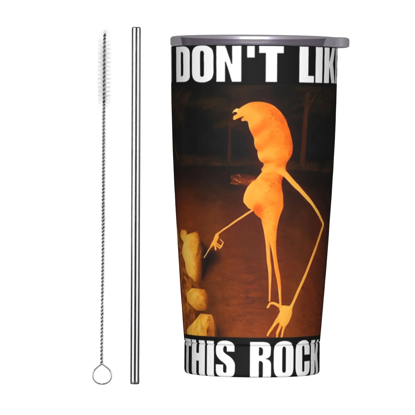 Marcus The Worm Christmas Meme  Tumbler With Straw  Stainless Steel Travel Mugs Double Wall Vacuum Insulated