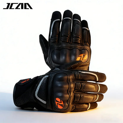 Unisex Goatskin Leather Riding Sports Biker Motorcycle Gloves Knuckle Mitten Men's Motocross Glove motogp Accessories for Summer