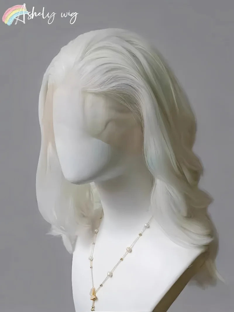 White Lace Front Wig for Women 13x4 Long Wavy Hair Wig for Women High Temperature Fibers Glueless Synthetic Lace Wigs Cosplay