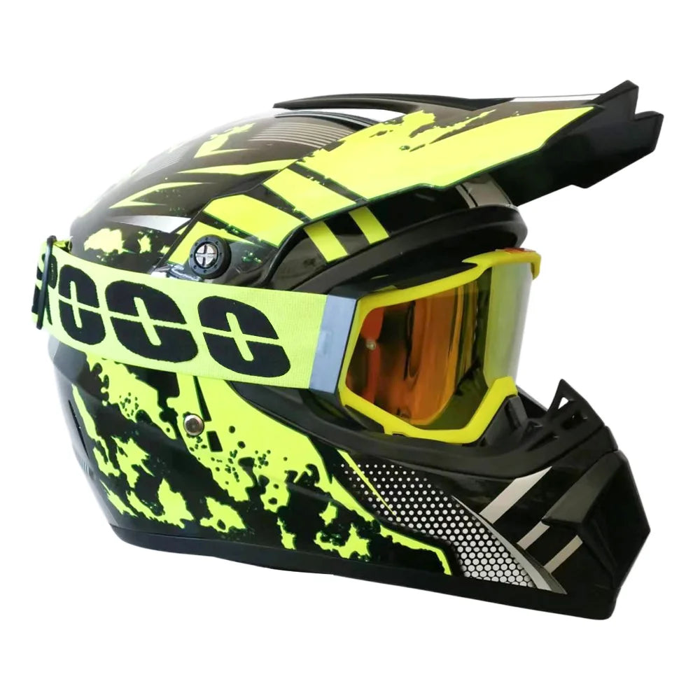 Kids Karting & Youth Dirt Bike Helmets + Goggles DOT Certified Enhanced Protection