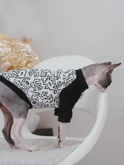 Cat Clothing Cotton Coat Elestic for Male Cat Spring Summer Sweatshirt For Kittens Soft T-shirt for Devon Rex