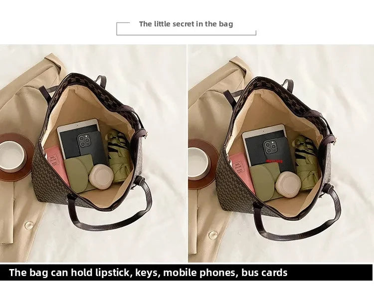 Vintage Ladies Tote Bag Large Capacity Fashion Elegant Handbag Classic Underarm Bag Women's Shopping Bag