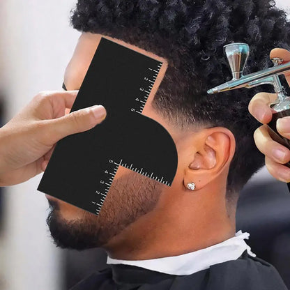 1/2Pcs Men Hair Styling Template Barber Haircut Card with Measurement Indicator Men Hairline Beard Lineup Guide Haircut Template