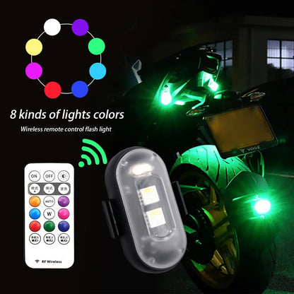 Wireless Car Atmosphere Light LED Strobe Lights Warning Lights RGB Led Aircraft Strobe Lights Car Motorcycle LED Lamp