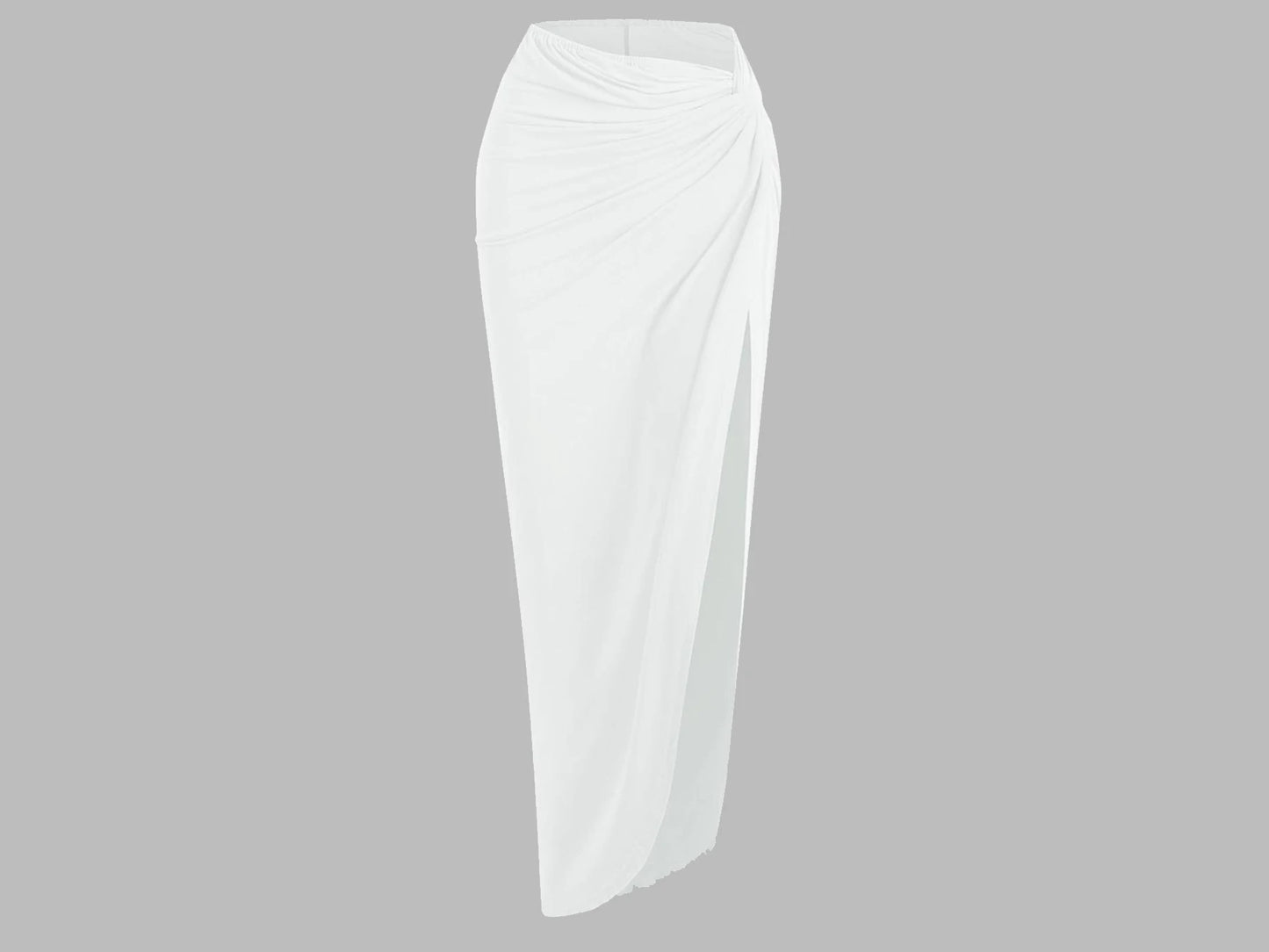 Spring and Autumn New Popular Women's Y2K Knit Off-Shoulder High Stretch Vest Top and Sexy Slit Half Skirt Set
