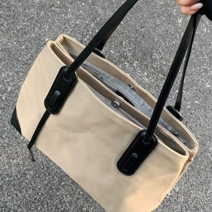 Nylon Women's Commuter Tote Bag Minimalist Large-capacity Tote Bag Ladies Multi-layer Waterproof Computer Shoulder Nylon Handbag