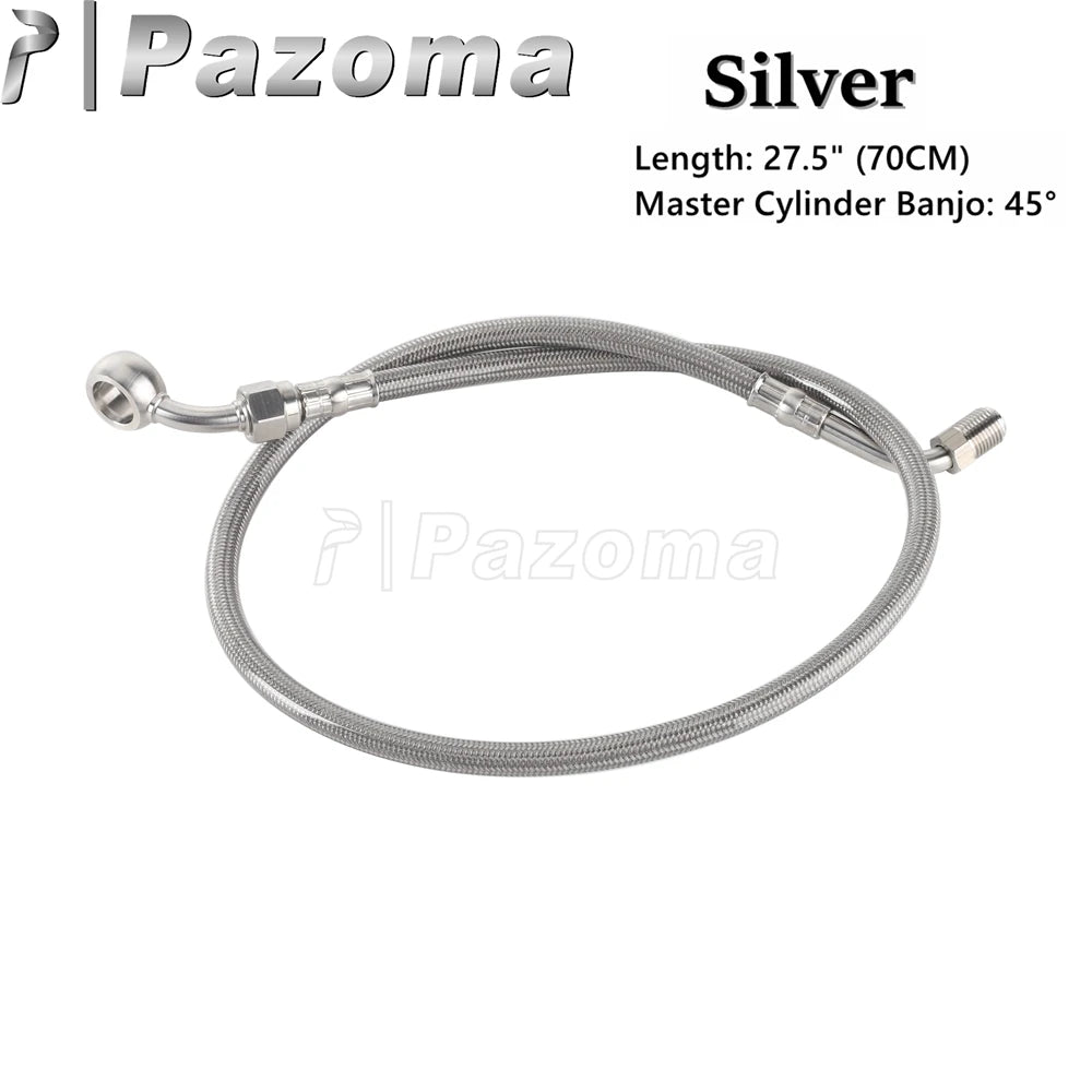 Motorcycle Hydraulic Banjo Braided Line Steel Brake Hose Cable For Harley Softail Slim Breakout Deluxe Street Bob Fat Boy 18-23