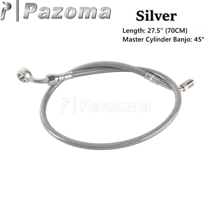 Motorcycle Hydraulic Banjo Braided Line Steel Brake Hose Cable For Harley Softail Slim Breakout Deluxe Street Bob Fat Boy 18-23