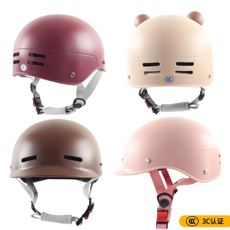 Cartoon Motorcycle Helmet Cute Half Helmet Unisex Sports Cycling Safety Helmet Summer Sun Protection Casco Moto Capacete