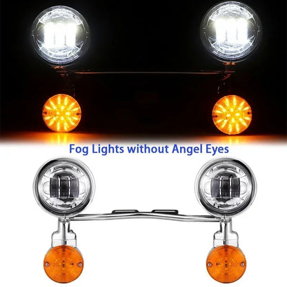Motorcycle Driving Passing Spotlight Light Bar & Turn Signals Lamp Kit for Harley Davidson/Honda/Suzuki/Kawasaki
