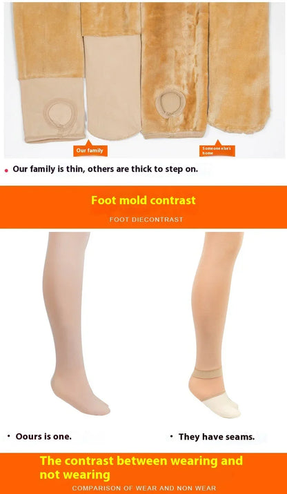 Thicken Thermal Tights Leggings Women Winter Fleece Velvet Thermo Stockings High Waist Elastic Slim Sexy