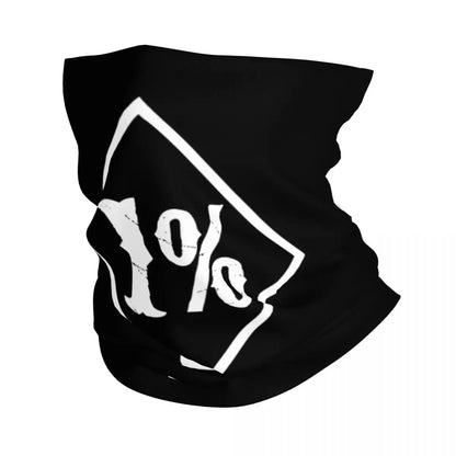 One Percenter 1% Bandana Neck Cover Printed Motorcycle Club Biker Mask Scarf Multifunctional Cycling Scarf for Men Women Adult