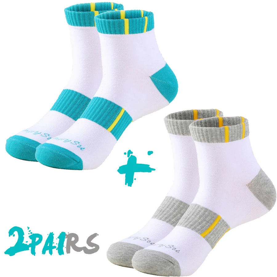 2 Pairs/Lot Running Socks Men Sport Outdoor Casual Cotton Red Stripes Compression Black Colorful Sock Male Gifts 21 Colors
