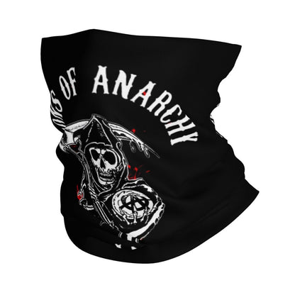 Custom 1 Percenter Essential Sons Bandana Neck Gaiter for Ski Camping Men Women Wrap Scarf TV Show Anarchy Headband Warmer