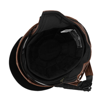 Motorcycle Half Helmet Leather Vintage Helmet Four Seasons General Safety Helmet Anti Fall And Sun Cap Moto Open Face Helmet