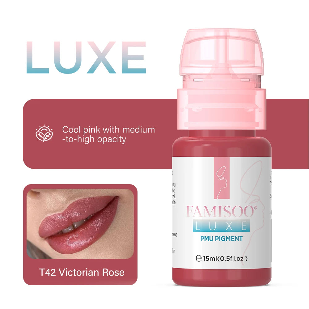 15ML Luxe PMU Pigment Europe's Best-selling 9 colors Lip Tattoo Ink For Semi Permanent Makeup Nano Lips Microblading Pigment