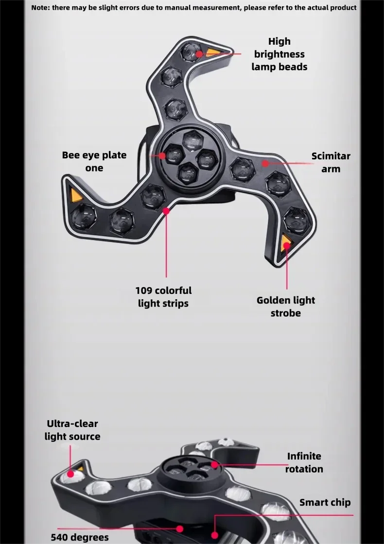 Shuriken Moving Head DJ Lights Rotating 120W RGBW 4 in 1 DJ Equipment Stage Light Strobe for DJ Disco Party Event Stage Effect