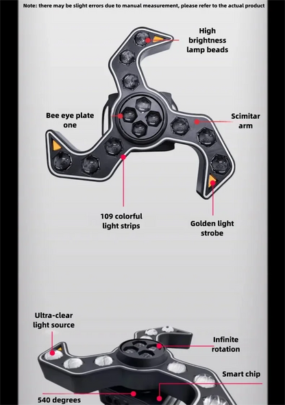 Shuriken Moving Head DJ Lights Rotating 120W RGBW 4 in 1 DJ Equipment Stage Light Strobe for DJ Disco Party Event Stage Effect