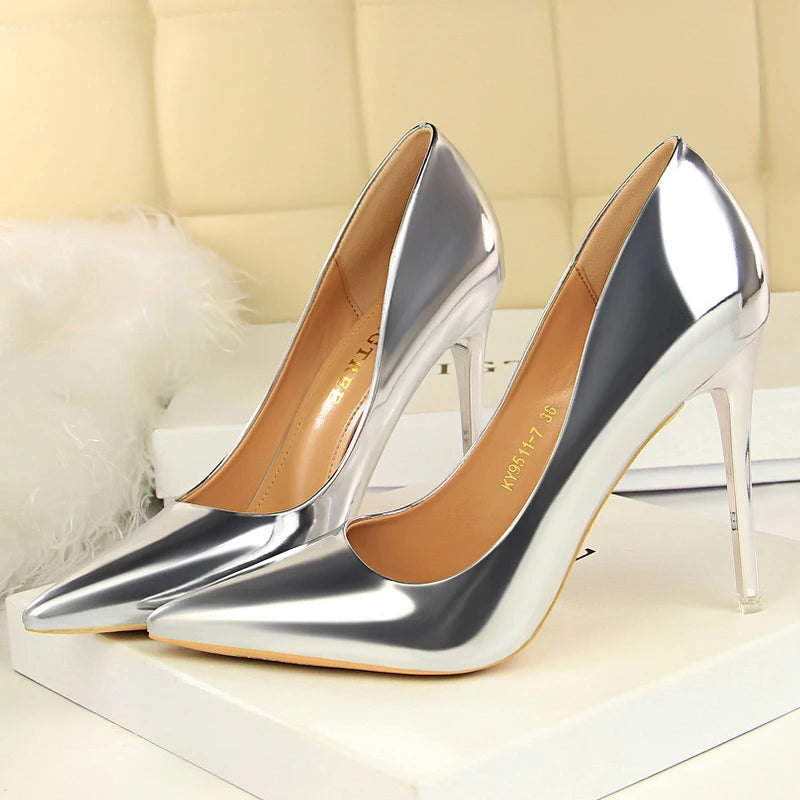 BIGTREE Shoes Classic Pumps Patent Leather Women Pumps Fashion Women Wedding Shoes High Heels Stiletto 10.5 Cm 7.5 Cm Lady Shoes