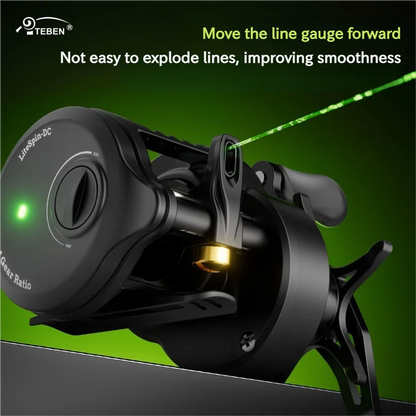 Smart DC Electronic Brake Drum Reel Anti Backlash Micro Lure Long Cast With Sound Alert 7.2:1 Gear Ratio 5kg Drag 5+1 Bearings