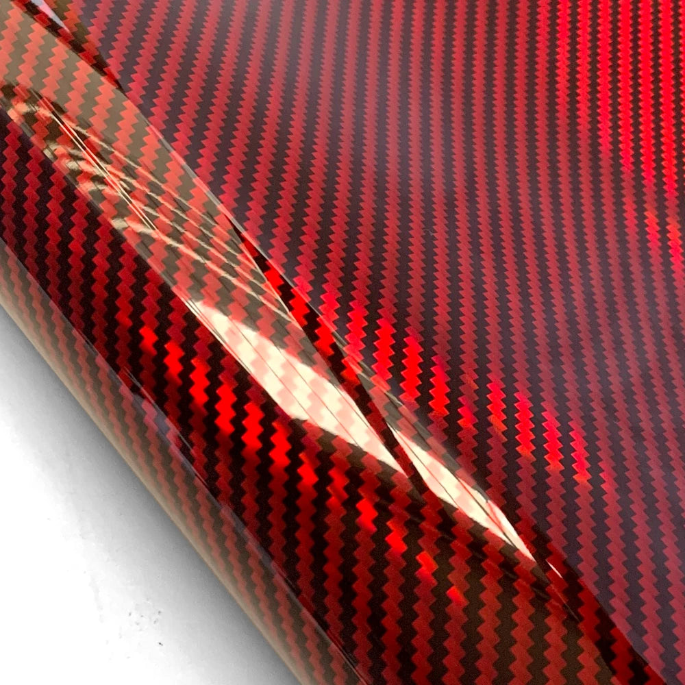 Red Series Wrap Vinyl Car Wrapping Film Bubble-free Vehicle Decoration PET Waterproof External Car Stickers Carbon Fiber Glossy