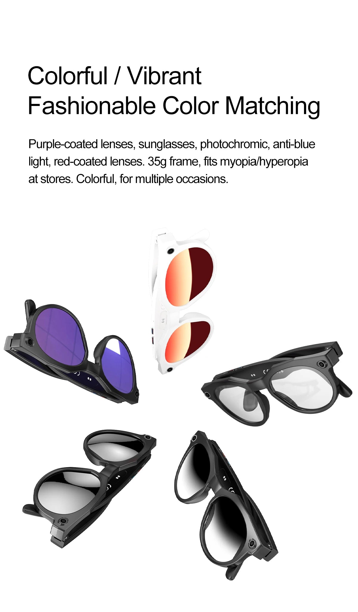 2026 New Women Sunglasses AI Shooting Glasses 4K HD 800W Pixels Camera Bluetooth Call Voice Assistant Translation Smart Glasses