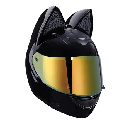 KEMITOUR Full Face Motorcycle Helmet DOT Certification Cat Ear Safety Moto Helmet For Women Men Breathable Gift For Girlfriend