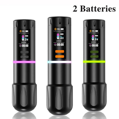 PEPAX Leve H3 Wireless Tattoo Pen Machine 3.5/4.2/5.0mm Strokes Tattoo Gun 2000mAh 2 Batteries LED Display Cartridge Tattoo Pen