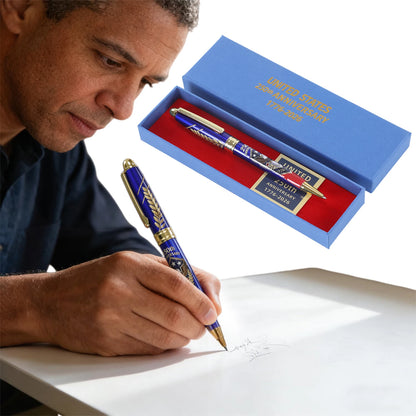 250th Anniversary Commemorative Ballpoint Pen With Gift Box Patriotic Engraved Gel Pens 1776-2026 Collector Item for Men Lawyers