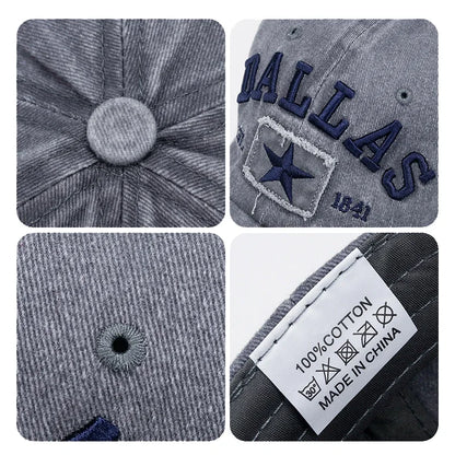 4 Colors Unisex DALLAS 3D Embroidered Baseball Cap Snapback caps Sun hats Dad hats