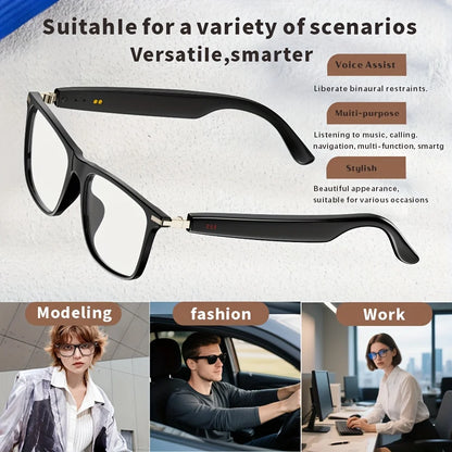 SENBONO NEW Smart Glasses With Sunglasses Open Ear Headsets Hands-Free Calling Sunglasses Anti-blue Light Glasses For Men Womem
