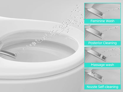CC 45Elongated Smart Toilet with Bidet Built in,ADA Bidet Height,Foam Dispenser,One-Piece Toilet with Instant Warm Water and Dry