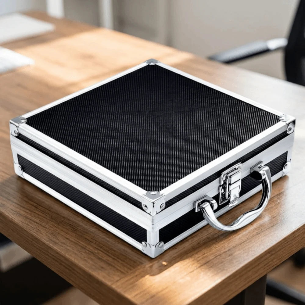 Shockproof Aluminum Alloy Tool Box Impact Resistant Wear Resistant Portable Tool Case Large Capacity Handheld Safety Briefcase