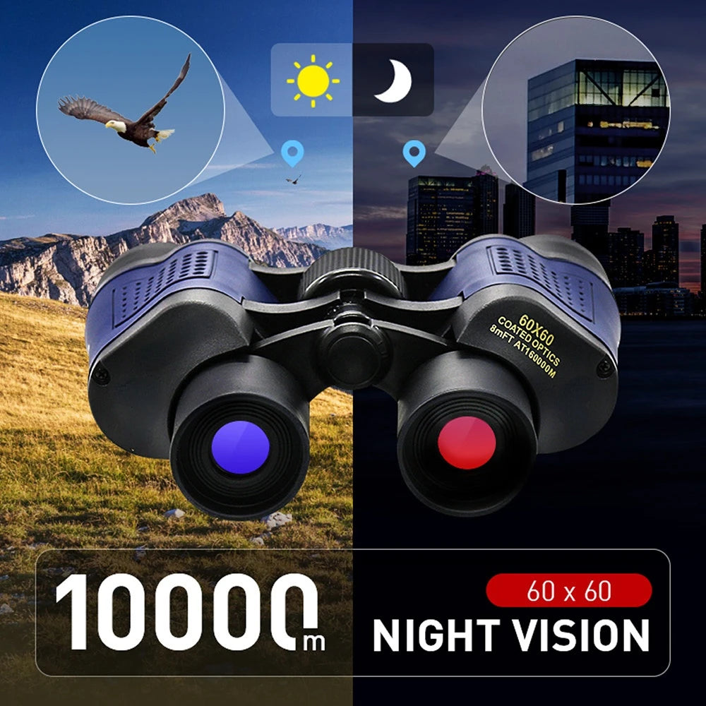 Camping Binoculars 60X60 Long Range 15000m HD High Power Telescope Tourism Binoculars Long Range Powerful Binoculars Hunting