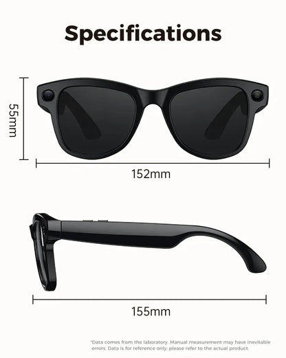 M02 AI Smart Glasses 8MP Camera Video Recording 100+Languages Translation Sunglasses Bluetooth Call Music Play with Charging Box
