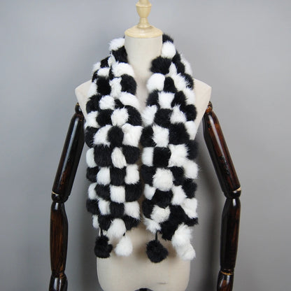 Women Winter Warm Real Rabbit Fur Scarf Hot Sale Natural Rabbit Fur Muffler 2025 Lady 100% Genuine Fur Scarves Wholesale Retail