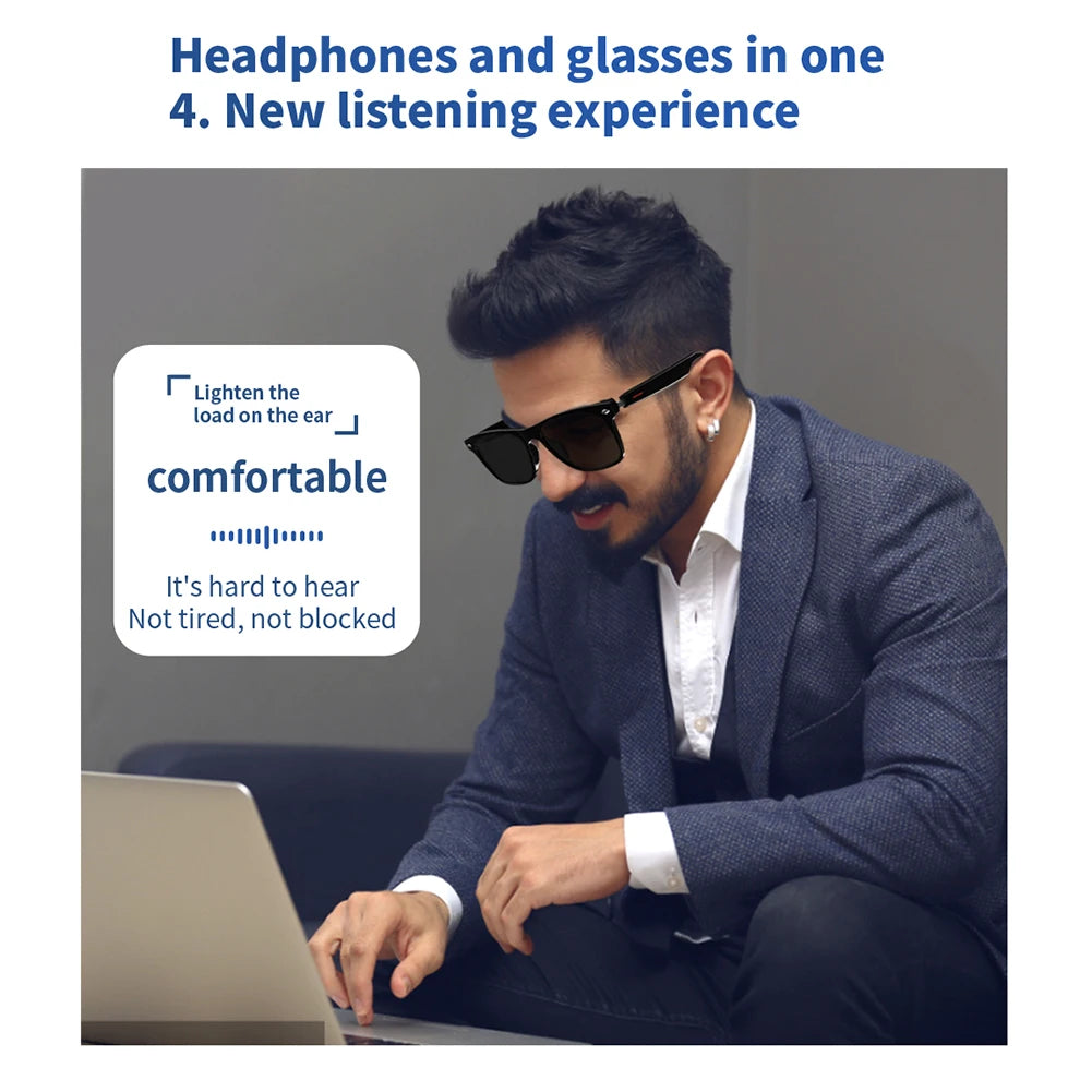 4K Smart AI Glasses 8MP Camera Recording Videos Photo Recognition Answer Translation BT Call Voice Assistant Control Smart Glass